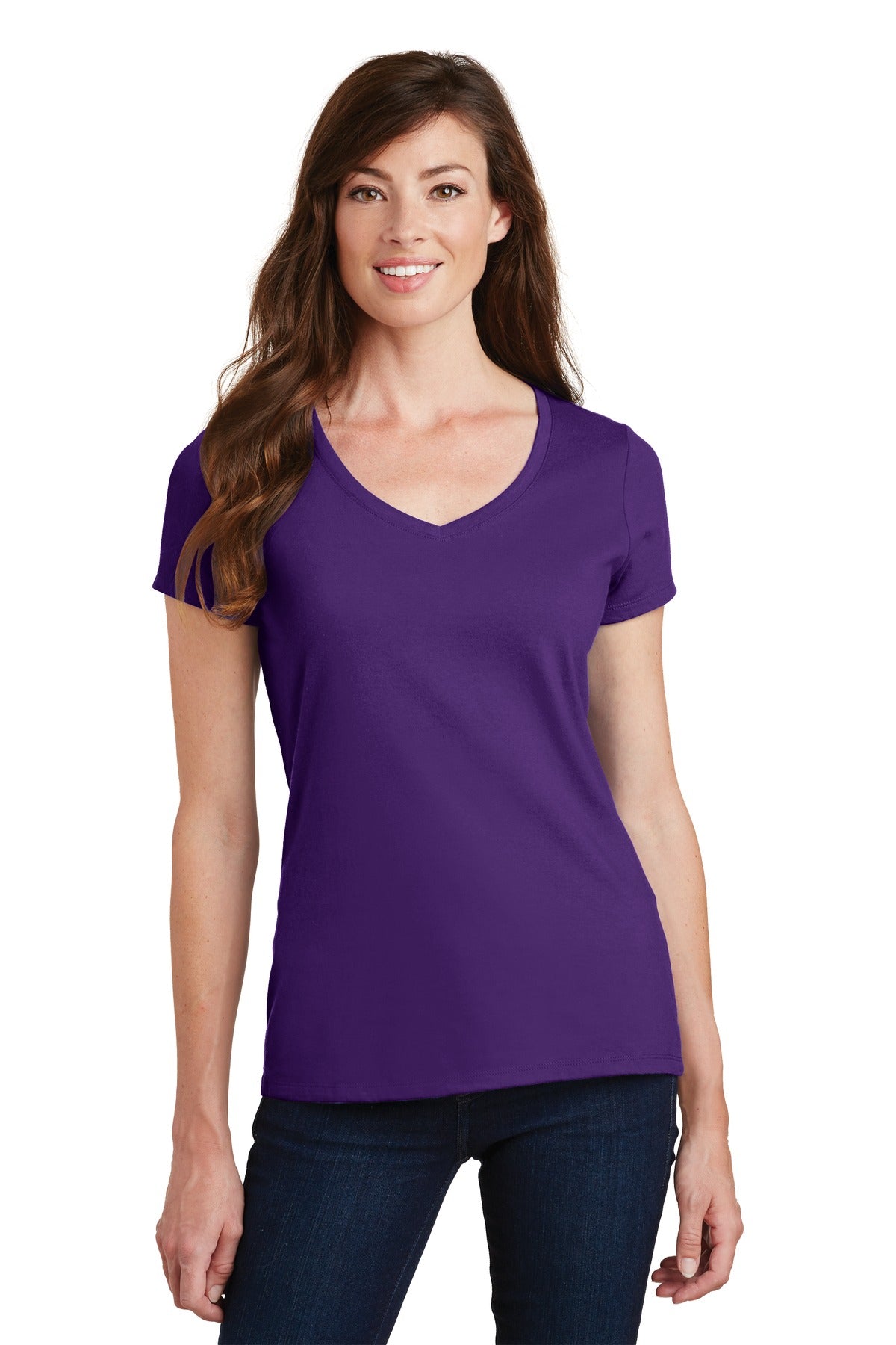 Port & Company ®  Ladies Fan Favorite V-Neck Tee. LPC450V, Traditional Colors