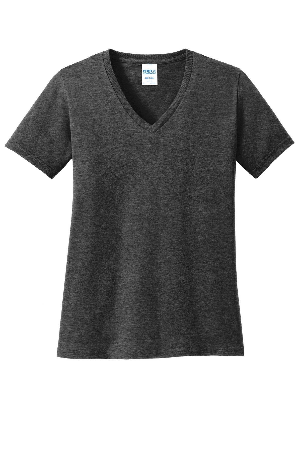 Port & Company ®  Ladies Core Cotton V-Neck Tee. LPC54V, Extended Colors
