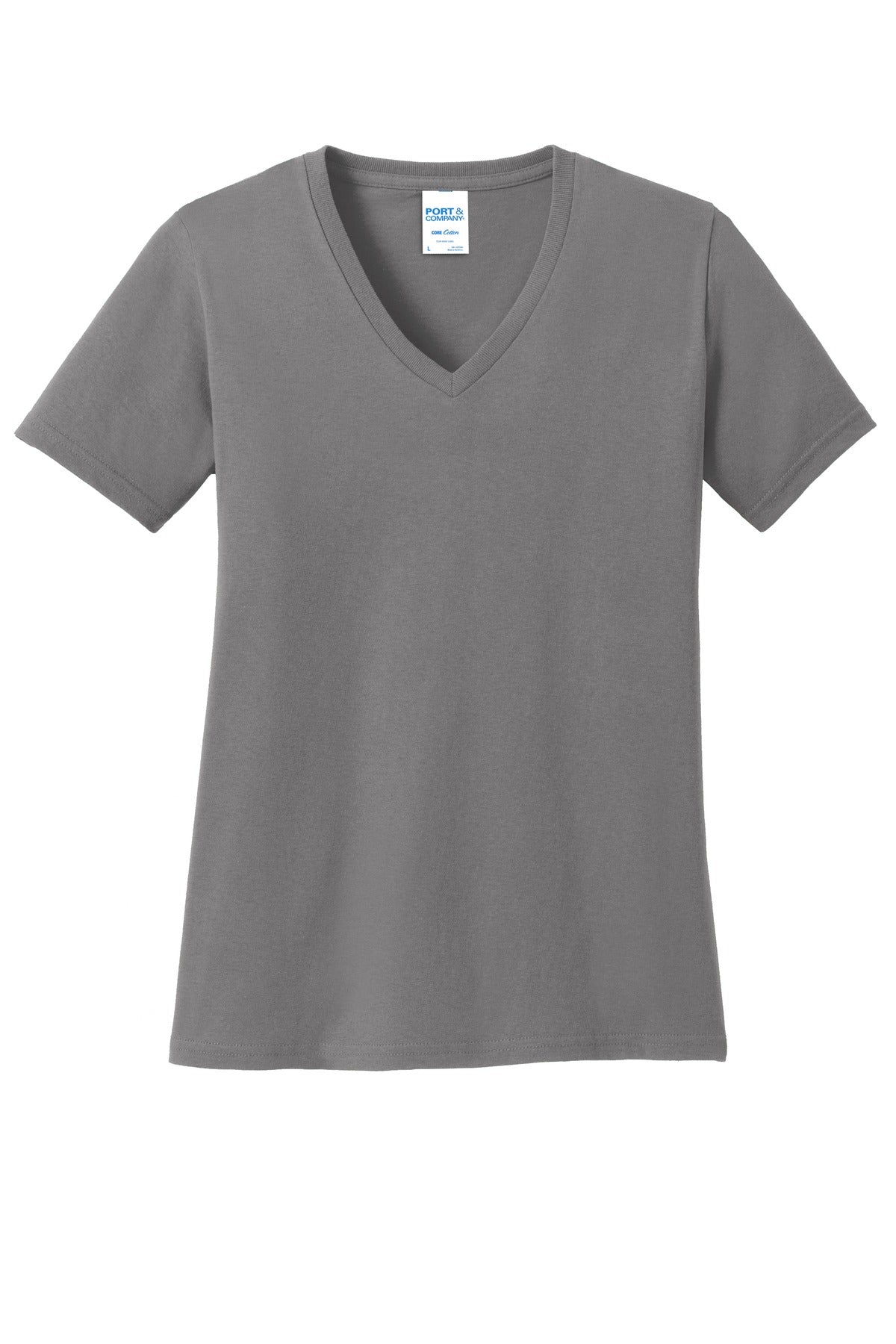 Port & Company ®  Ladies Core Cotton V-Neck Tee. LPC54V, Traditional Colors