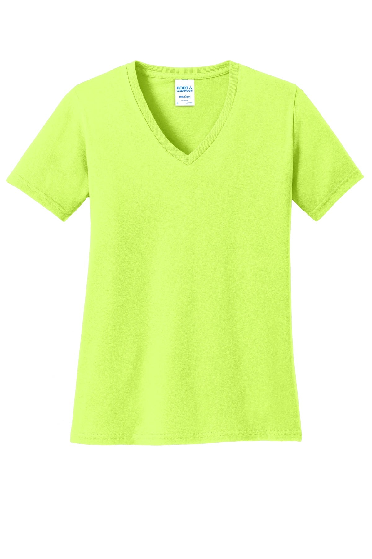 Port & Company ®  Ladies Core Cotton V-Neck Tee. LPC54V, Basic Colors