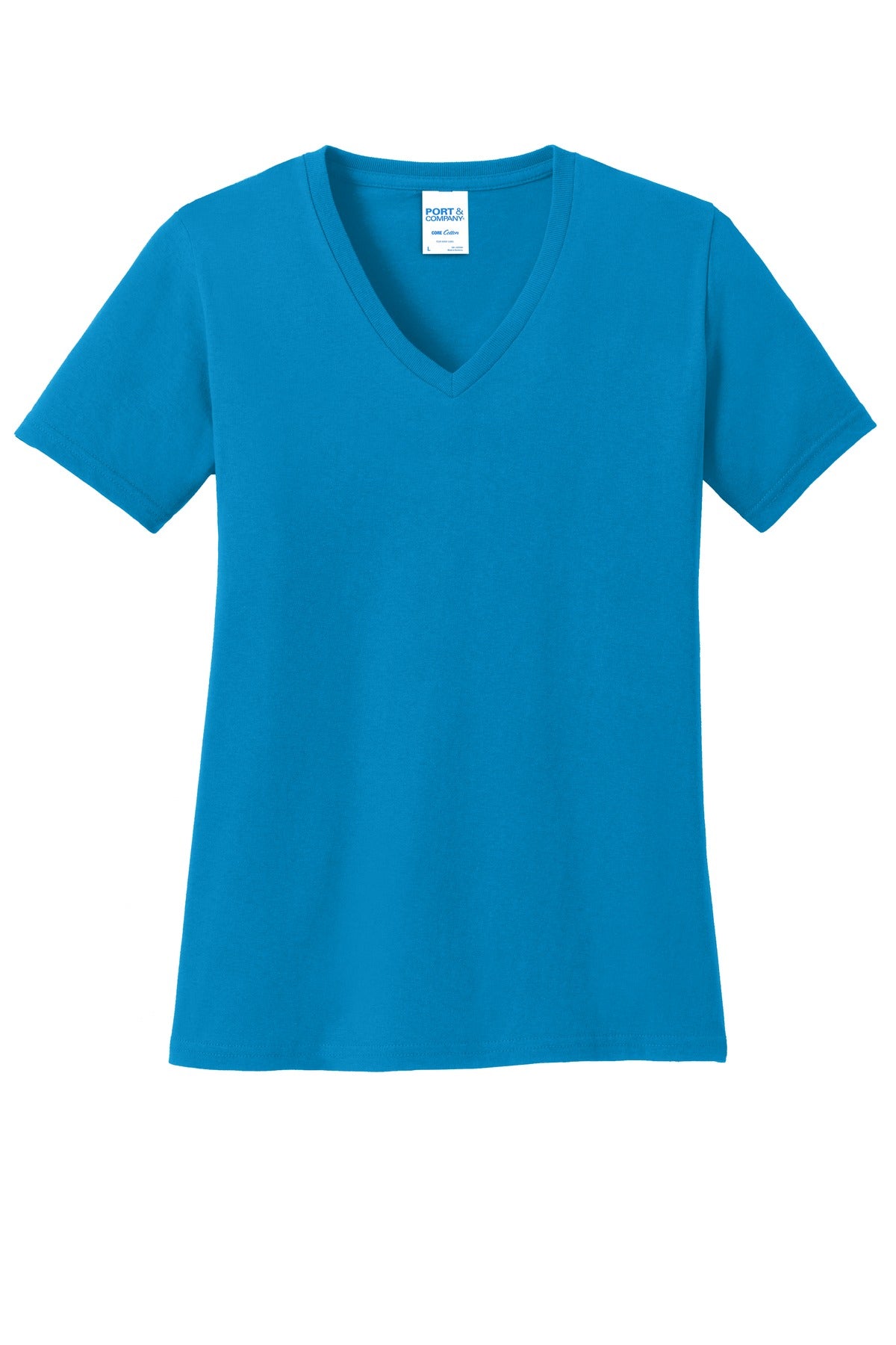 Port & Company ®  Ladies Core Cotton V-Neck Tee. LPC54V, Traditional Colors