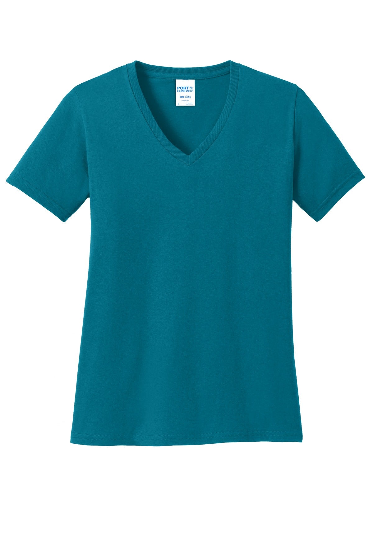 Port & Company ®  Ladies Core Cotton V-Neck Tee. LPC54V, Basic Colors