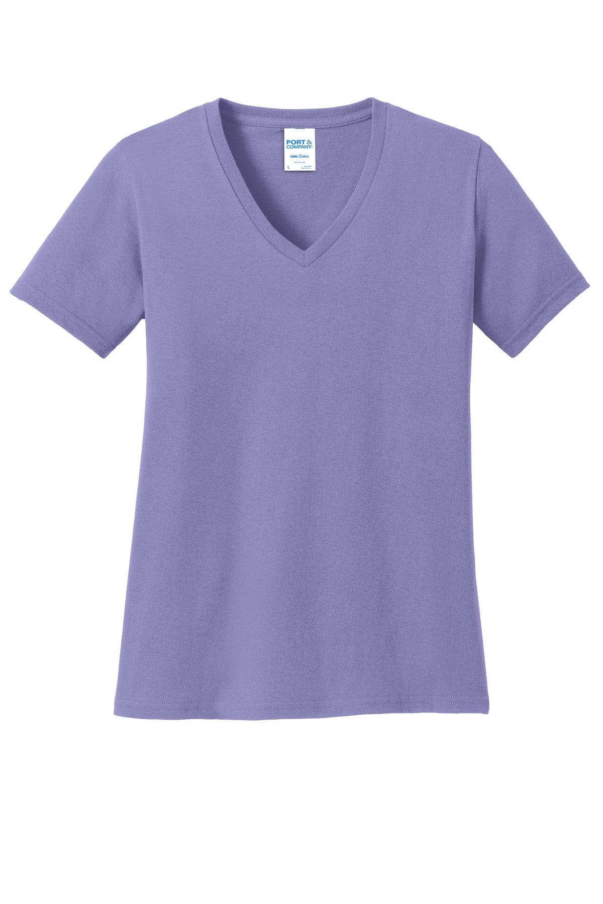 Port & Company ®  Ladies Core Cotton V-Neck Tee. LPC54V, Traditional Colors