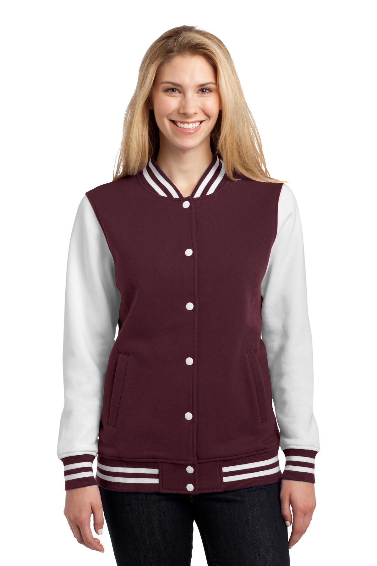 Sport-Tek LST270: Ladies Fleece Letterman Jacket