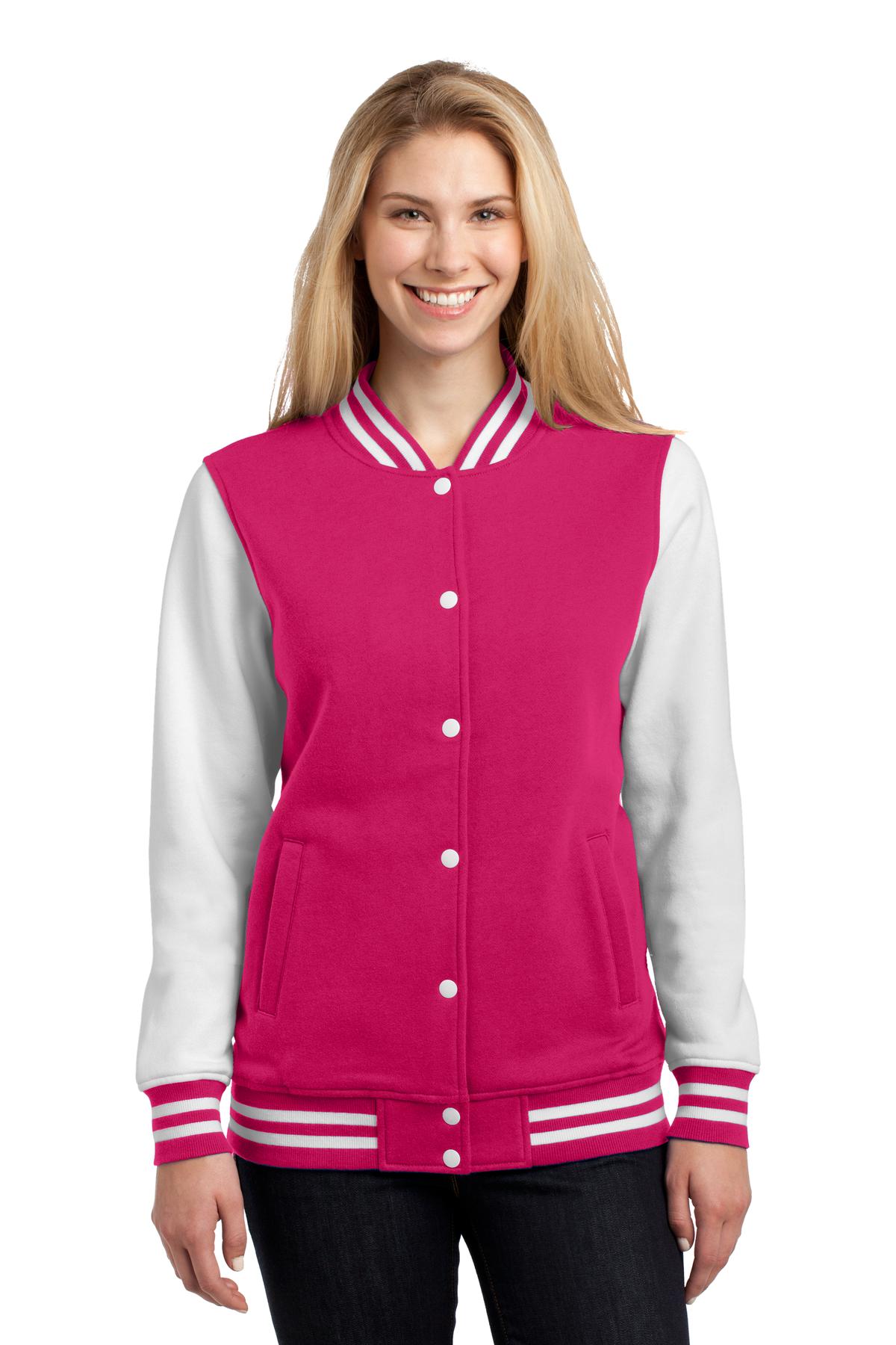 Sport-Tek LST270: Ladies Fleece Letterman Jacket