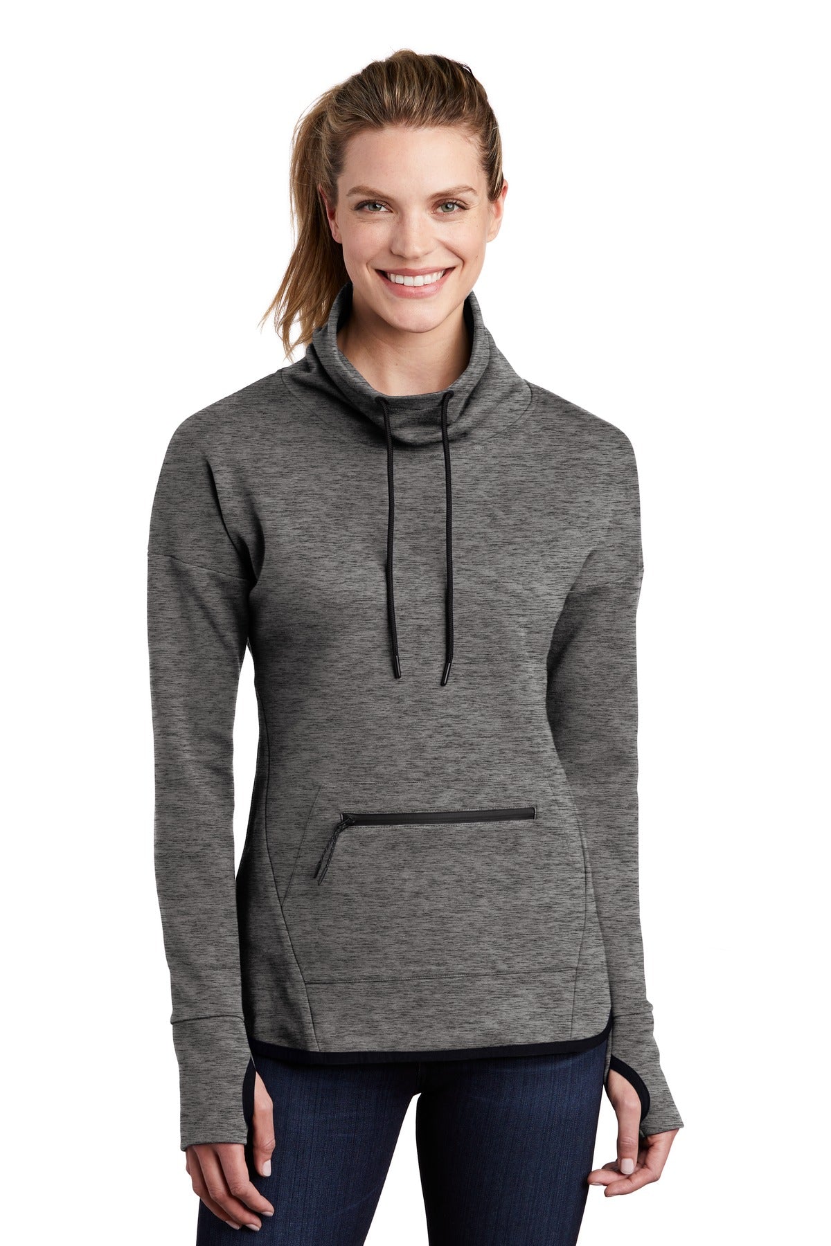 Sport-Tek LST280: Ladies Triumph Cowl Neck Pullover