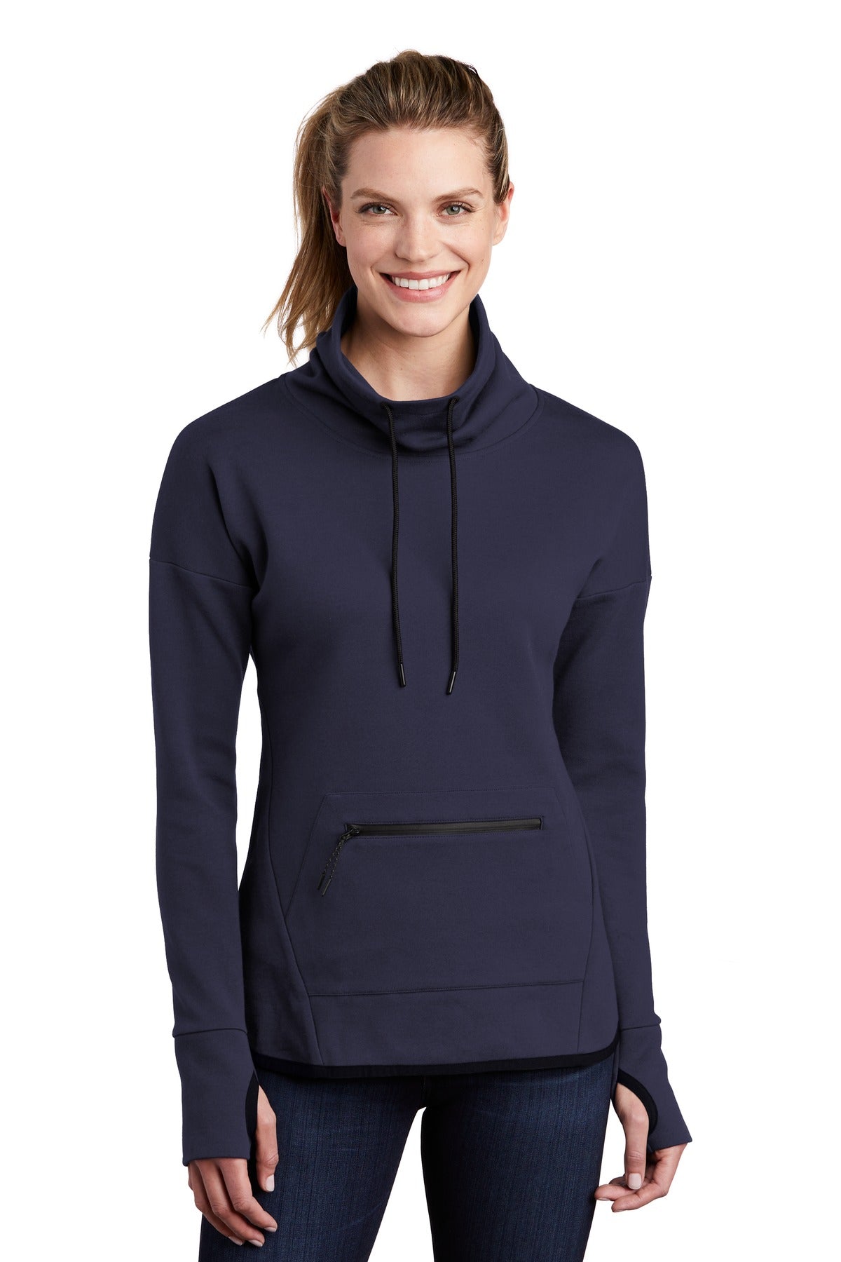 Sport-Tek LST280: Ladies Triumph Cowl Neck Pullover