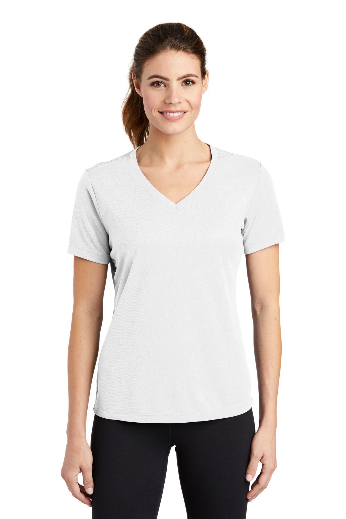 Sport-Tek LST340: Ladies PosiCharge RacerMesh V-Neck Tee