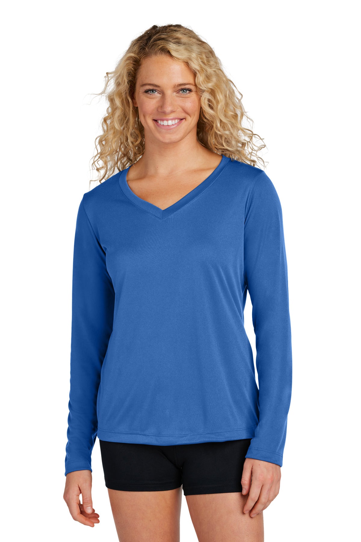 Sport-Tek LST353LS: Ladies Long Sleeve PosiCharge Competitor V-Neck Tee
