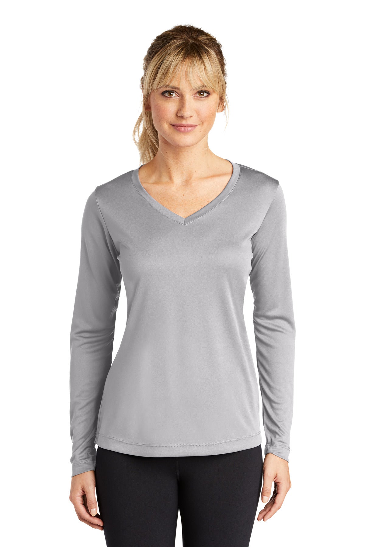 Sport-Tek LST353LS: Ladies Long Sleeve PosiCharge Competitor V-Neck Tee