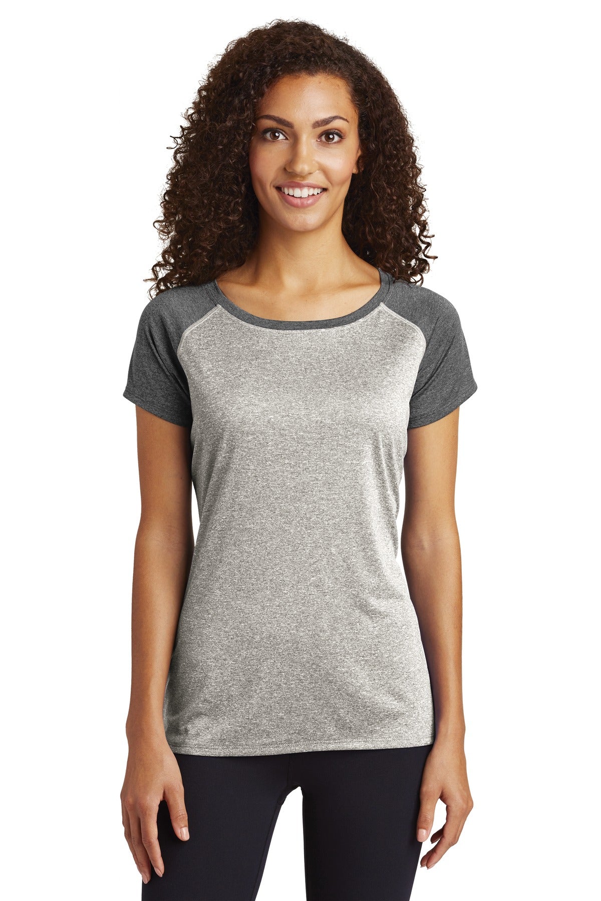 Sport-Tek LST362: Ladies Heather-On-Heather Contender Scoop Neck Tee