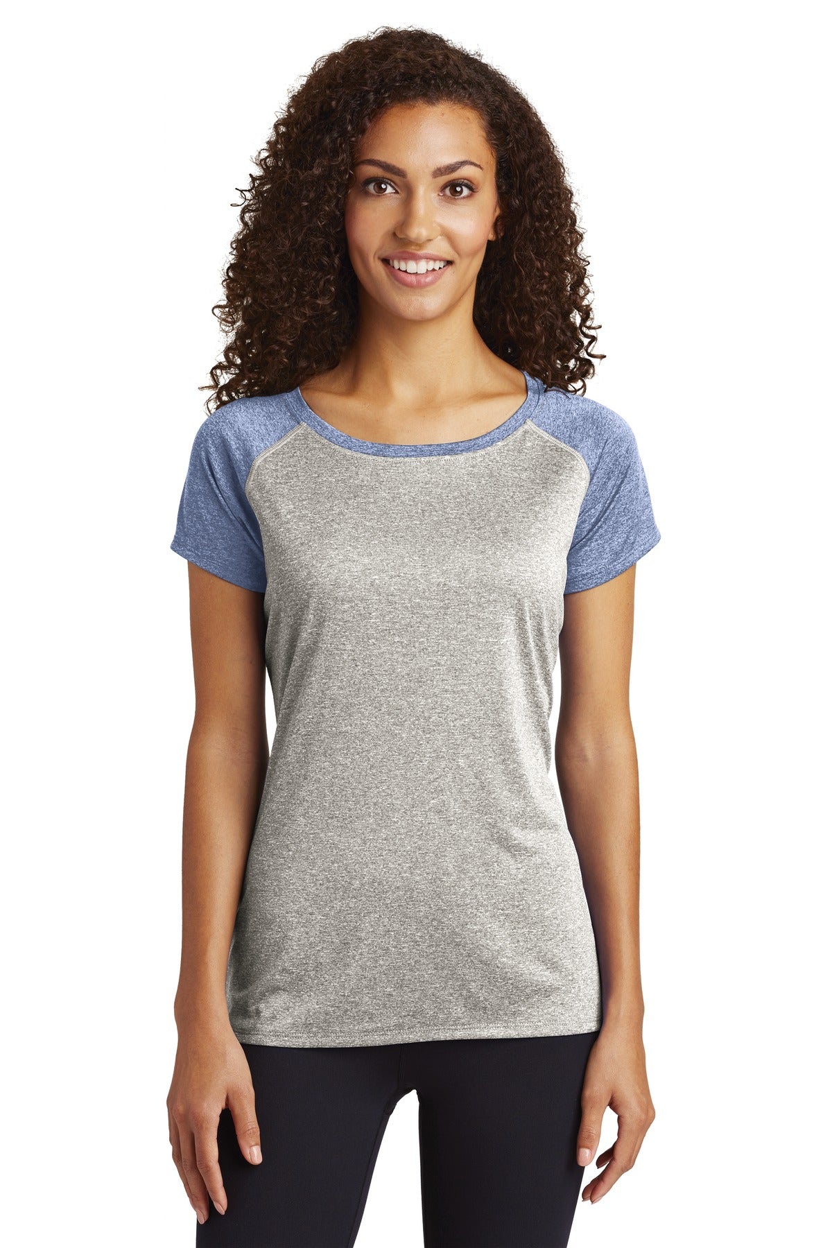 Sport-Tek LST362: Ladies Heather-On-Heather Contender Scoop Neck Tee