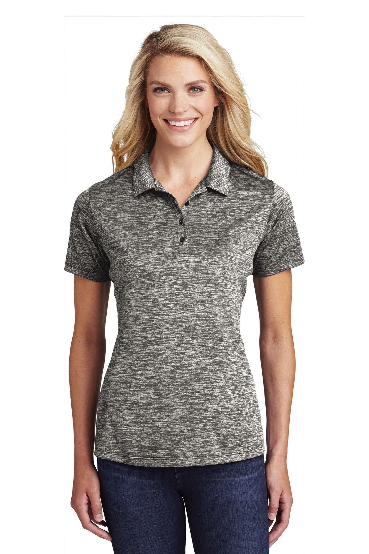 Sport-Tek LST590: Ladies PosiCharge Electric Heather Polo
