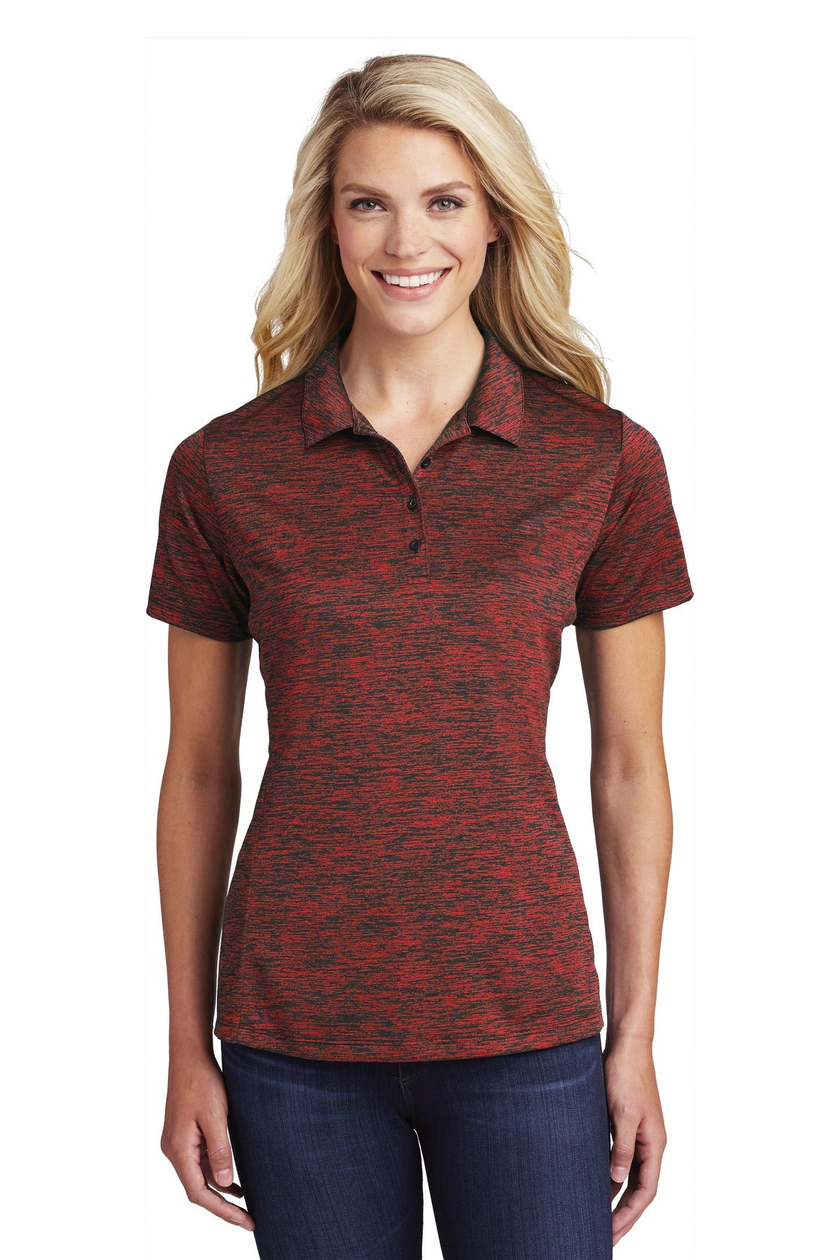 Sport-Tek LST590: Ladies PosiCharge Electric Heather Polo