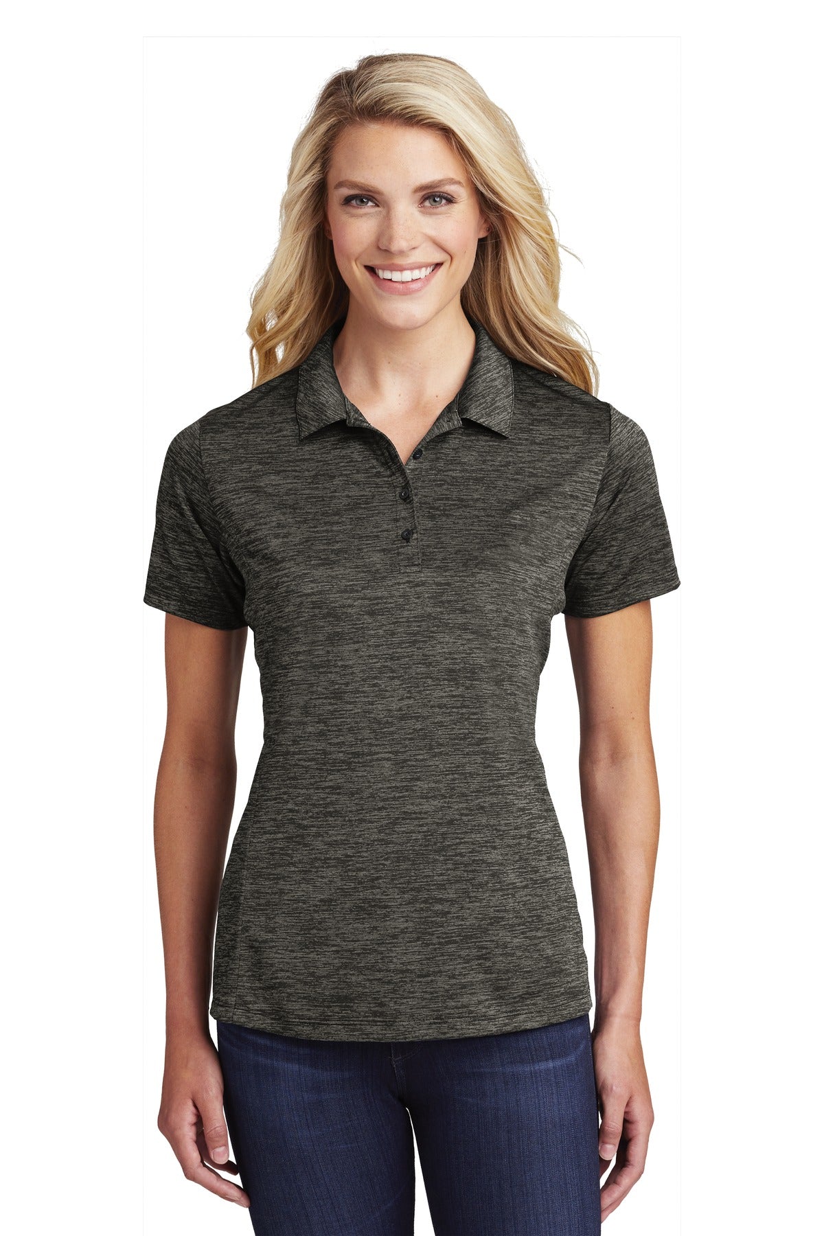 Sport-Tek LST590: Ladies PosiCharge Electric Heather Polo