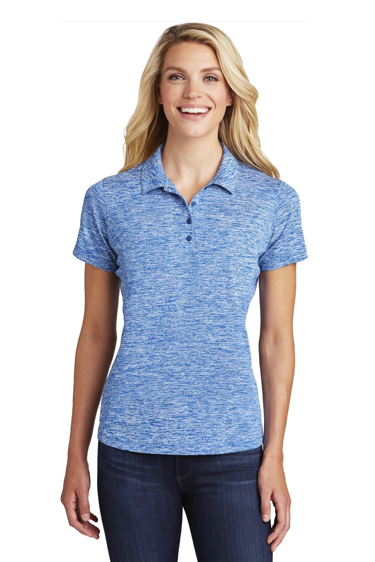 Sport-Tek LST590: Ladies PosiCharge Electric Heather Polo