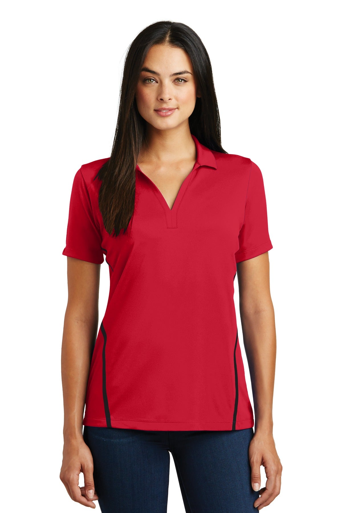 Sport-Tek LST620: Ladies Contrast PosiCharge Tough Polo