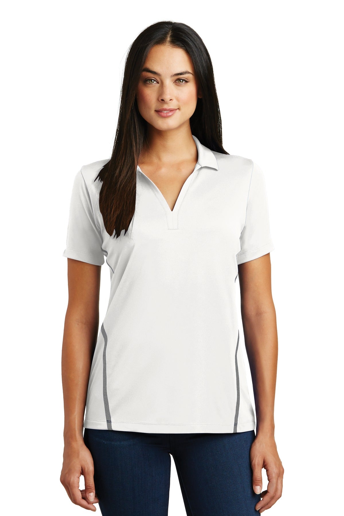 Sport-Tek LST620: Ladies Contrast PosiCharge Tough Polo