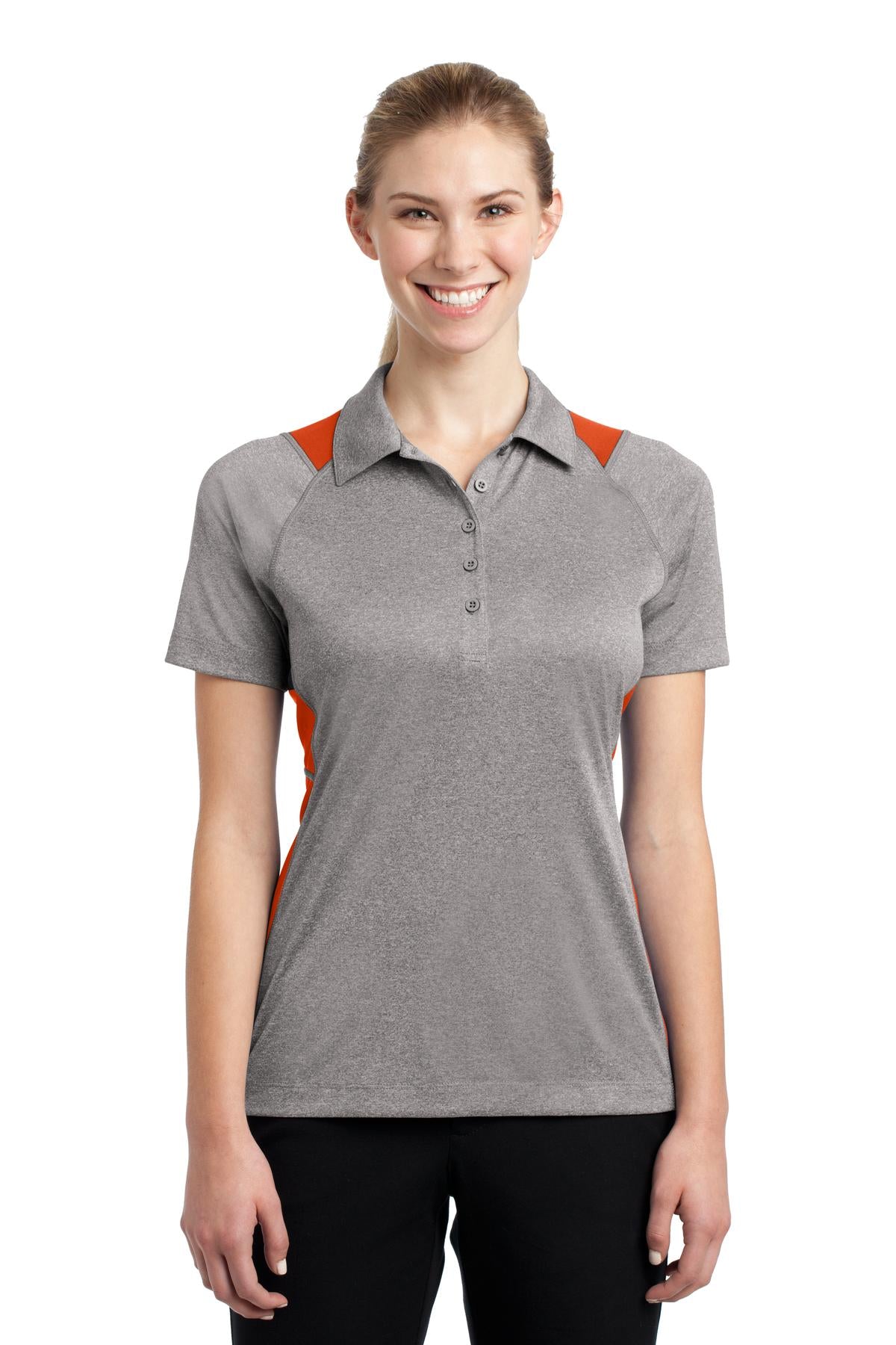 Sport-Tek LST665: Ladies Heather Colorblock Contender Polo