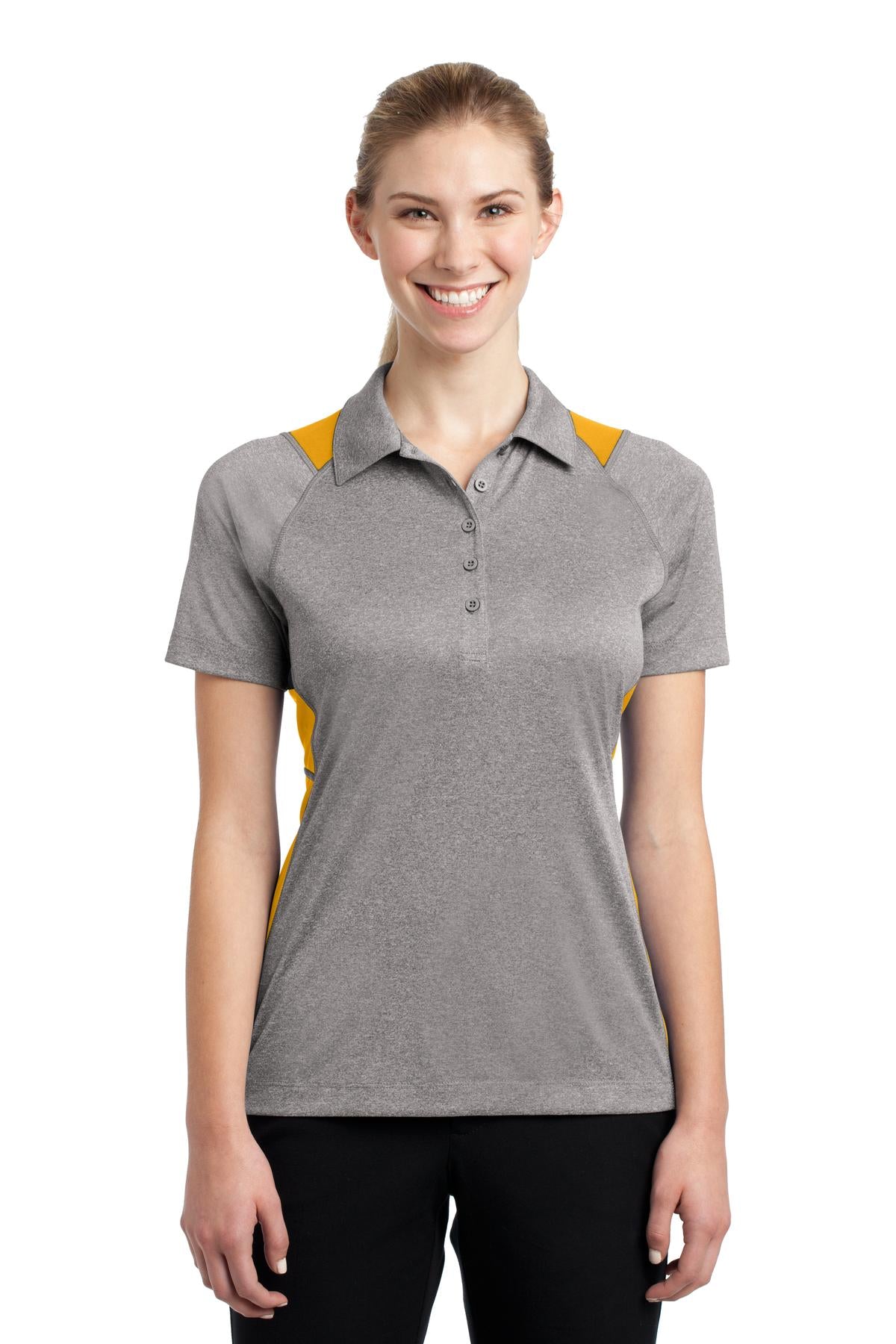 Sport-Tek LST665: Ladies Heather Colorblock Contender Polo