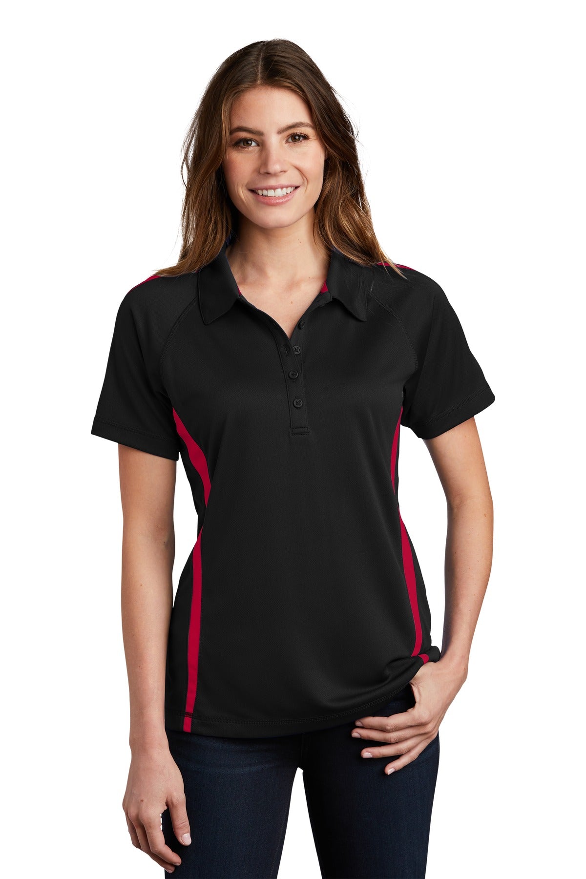 Sport-Tek LST685: Ladies PosiCharge Micro-Mesh Colorblock Polo