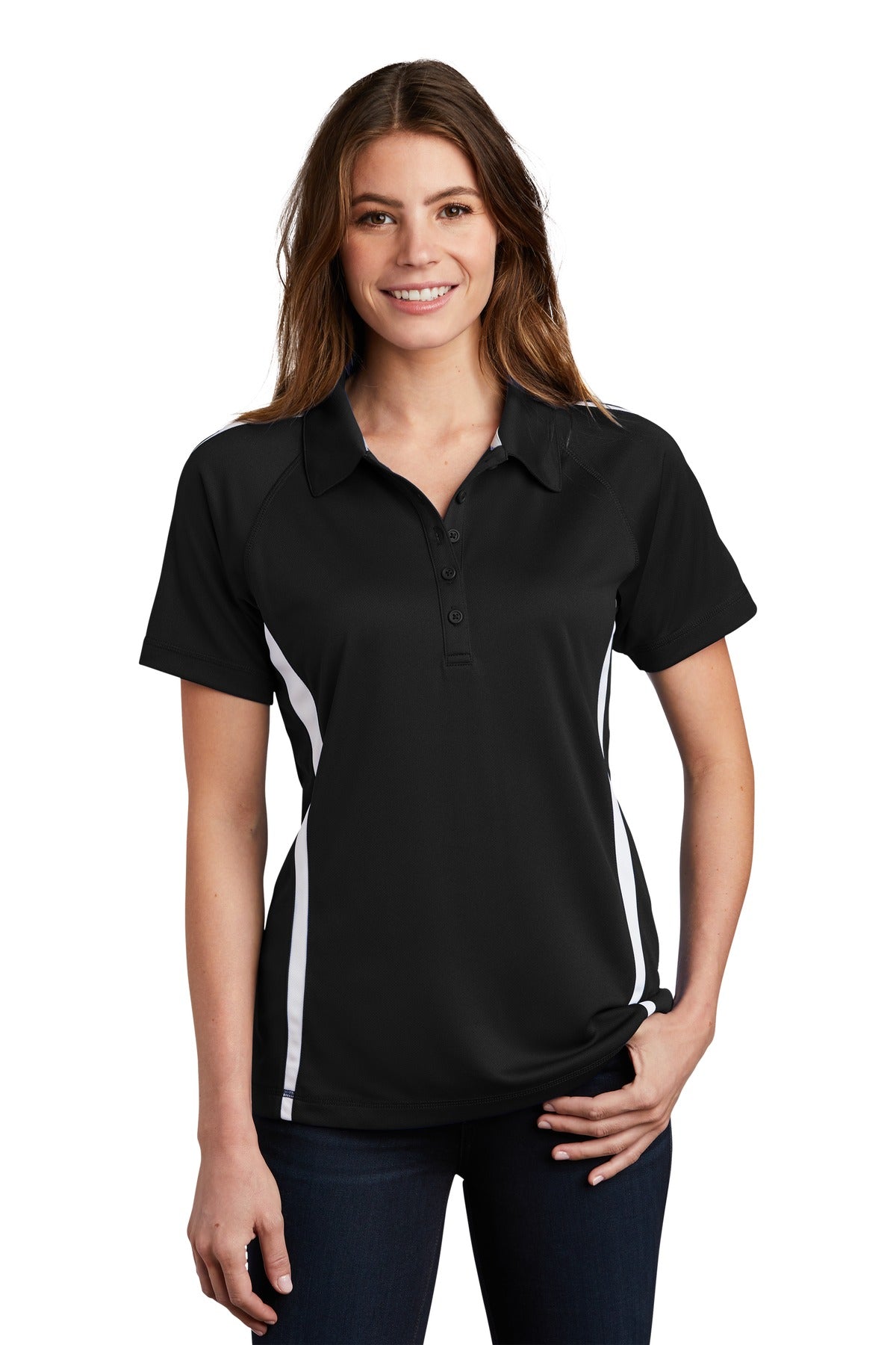 Sport-Tek LST685: Ladies PosiCharge Micro-Mesh Colorblock Polo
