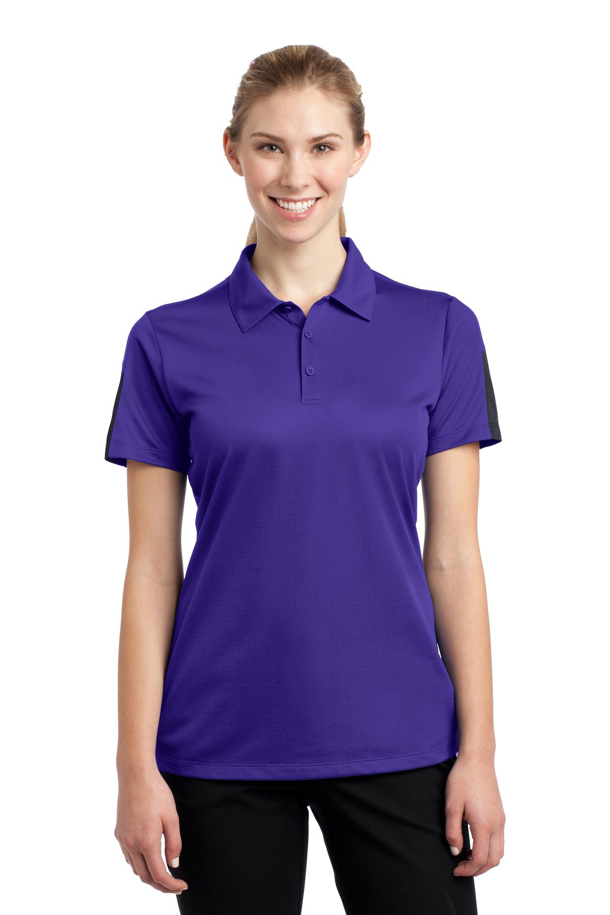 Sport-Tek LST695: Ladies PosiCharge Active Textured Colorblock Polo