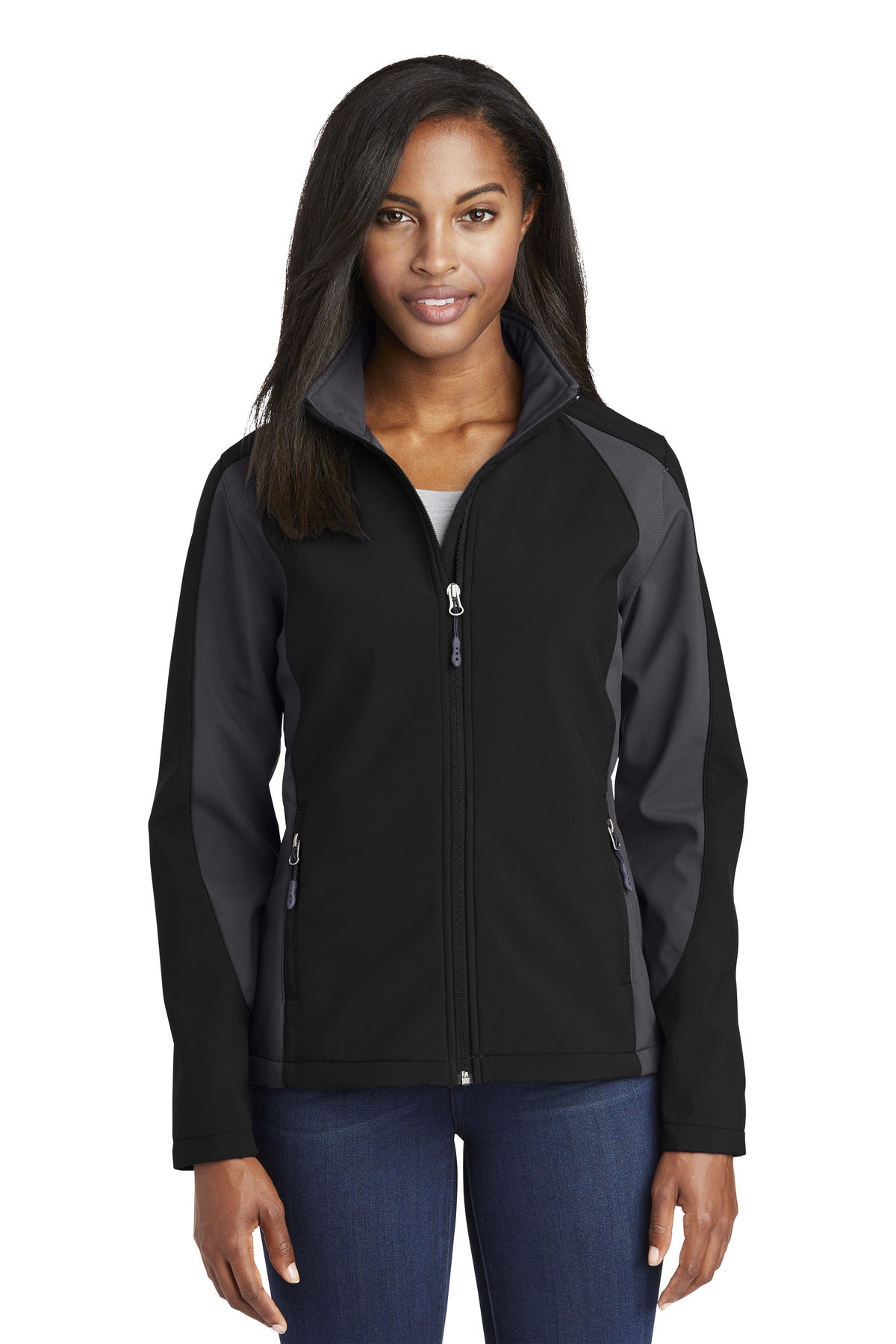 Sport-Tek LST970: Ladies Colorblock Soft Shell Jacket