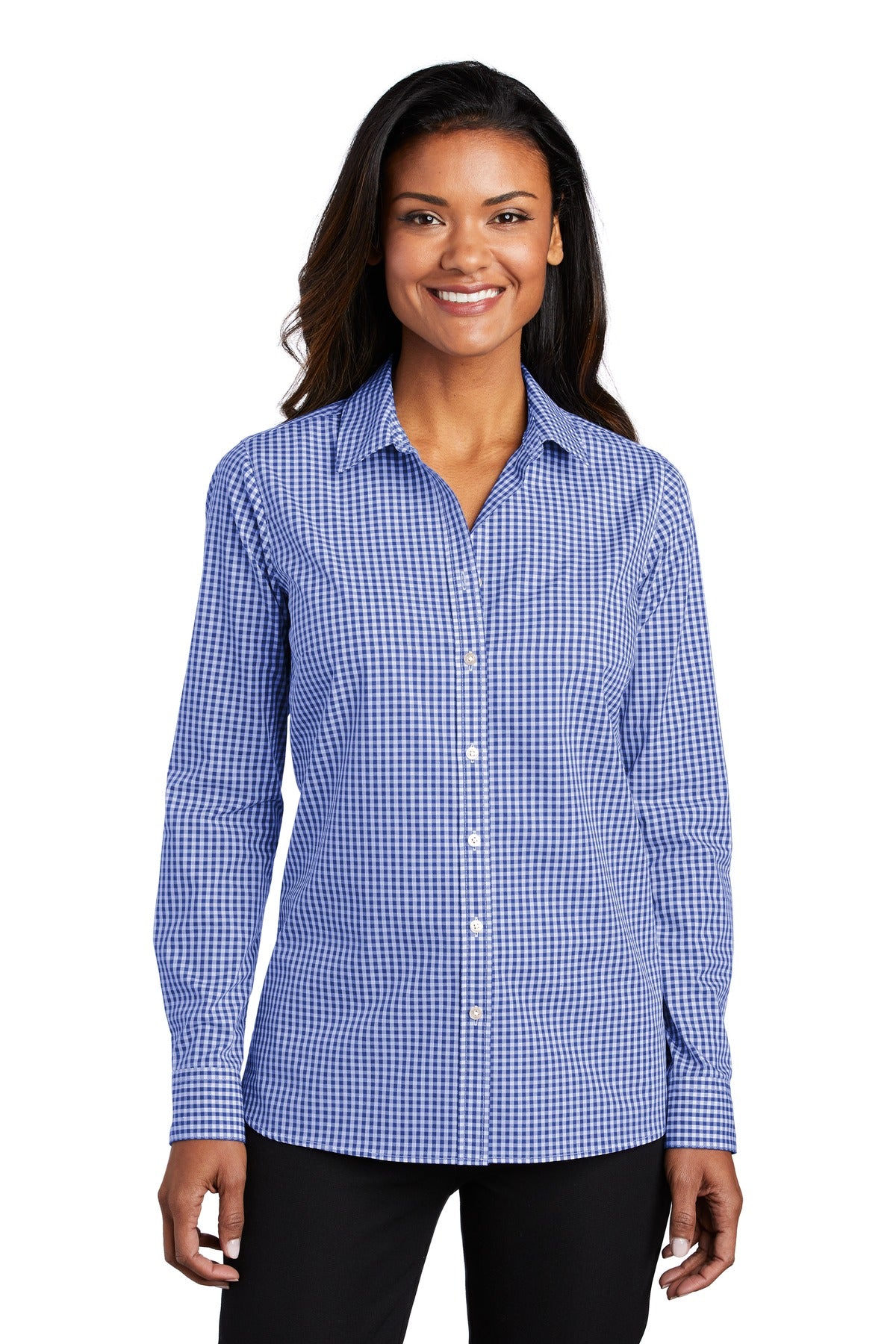 Port Authority  ®  Ladies Broadcloth Gingham Easy Care Shirt LW644