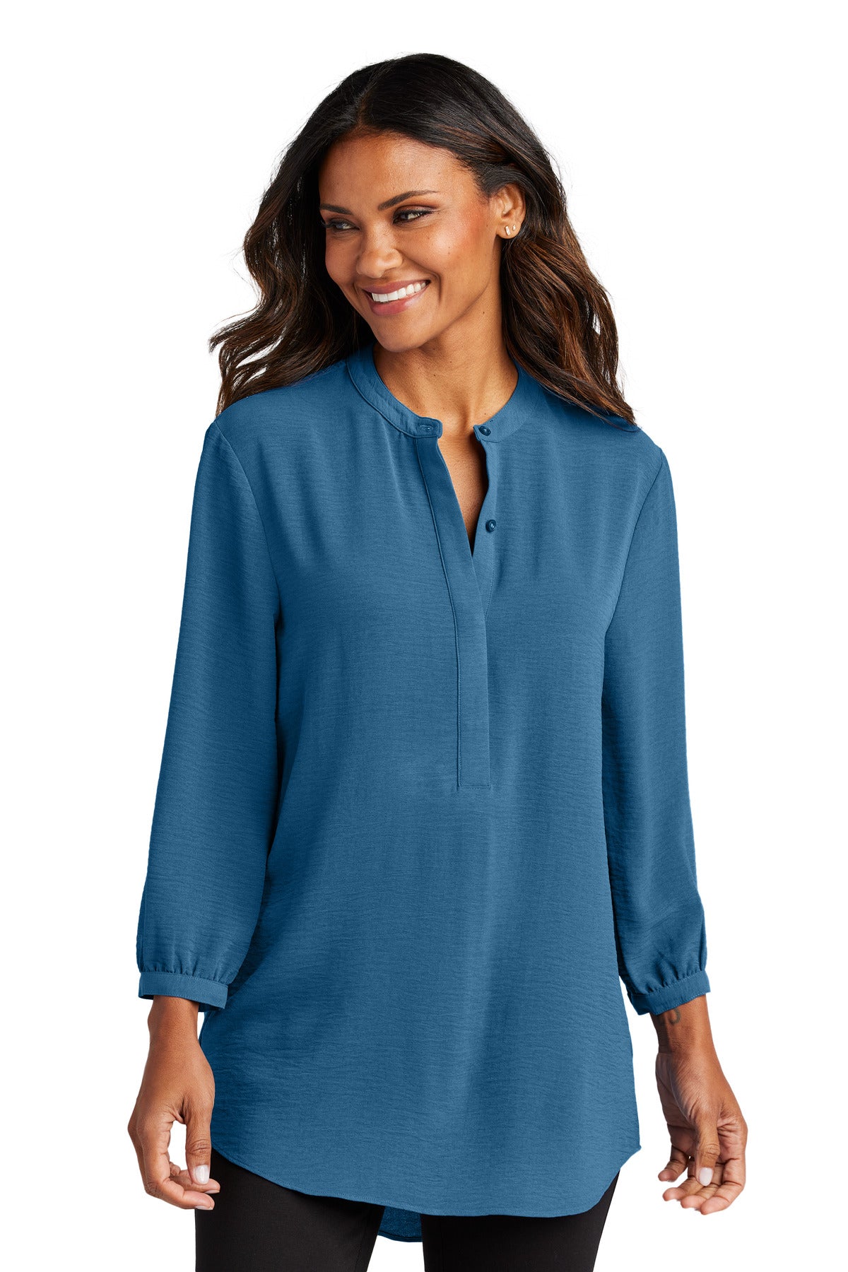 Port Authority LW713: Ladies 3/4-Sleeve Textured Crepe Tunic