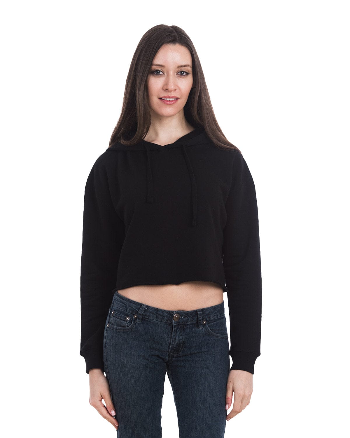 Lane Seven LS12000 Ladies' Cropped Fleece Hoodie in Black