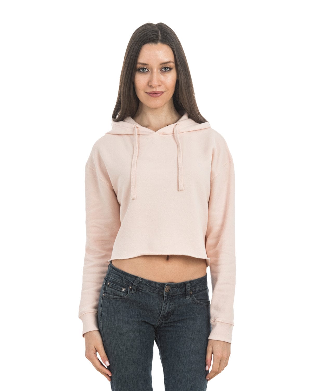 Lane Seven LS12000 Ladies' Cropped Fleece Hoodie in Pale Pink