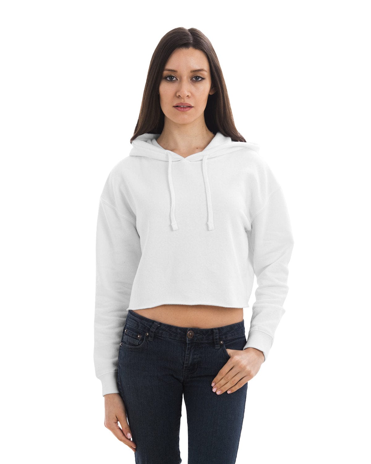 Lane Seven LS12000 Ladies' Cropped Fleece Hoodie in White