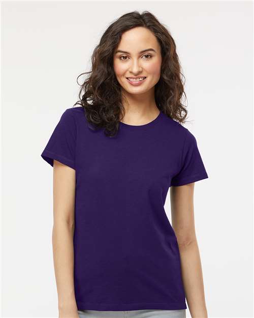 M&O 4810 Women's Gold Soft Touch T-Shirt in Purple