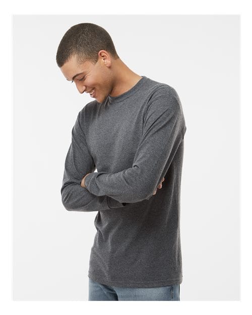 M&O 4820 Unisex Gold Soft Touch Long Sleeve T-Shirt in 