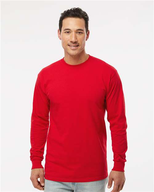 M&O 4820 Unisex Gold Soft Touch Long Sleeve T-Shirt in 