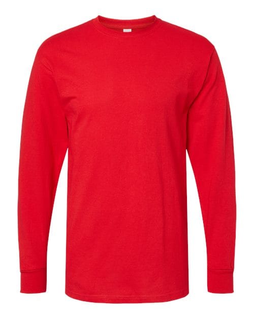 M&O 4820 Unisex Gold Soft Touch Long Sleeve T-Shirt in 
