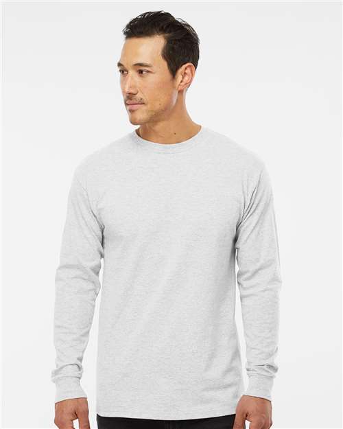 M&O 4820 Unisex Gold Soft Touch Long Sleeve T-Shirt in Ash