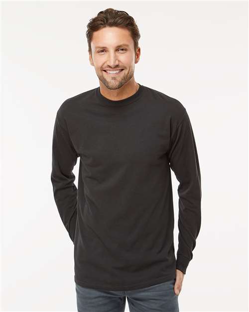 M&O 4820 Unisex Gold Soft Touch Long Sleeve T-Shirt in Black