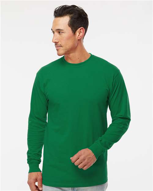 M&O 4820 Unisex Gold Soft Touch Long Sleeve T-Shirt in Fine Kelly Green