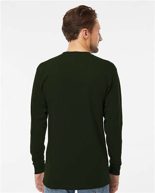 M&O 4820 Unisex Gold Soft Touch Long Sleeve T-Shirt in Forest Green