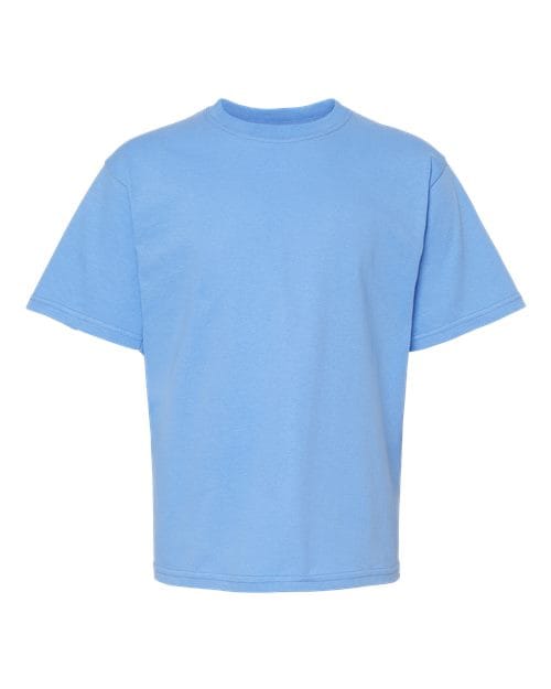 M&O 4850 Youth Gold Soft Touch T-Shirt in Carolina Blue
