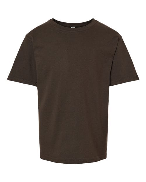 M&O 4850 Youth Gold Soft Touch T-Shirt in Chocolate