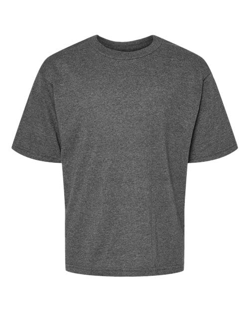 M&O 4850 Youth Gold Soft Touch T-Shirt in Dark Heather