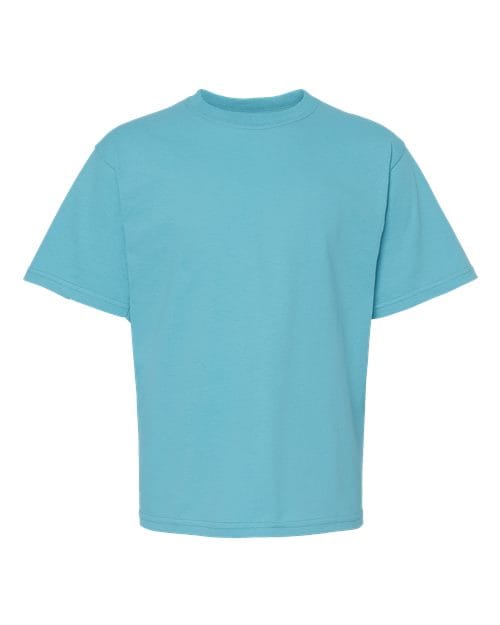 M&O 4850 Youth Gold Soft Touch T-Shirt in Diving Blue