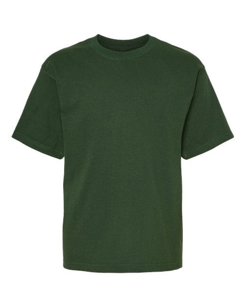 M&O 4850 Youth Gold Soft Touch T-Shirt in Forest Green