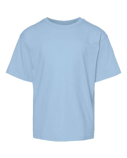M&O 4850 Youth Gold Soft Touch T-Shirt in Light Blue