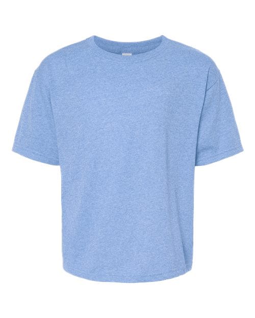M&O 4850 Youth Gold Soft Touch T-Shirt in Light Blue Heather