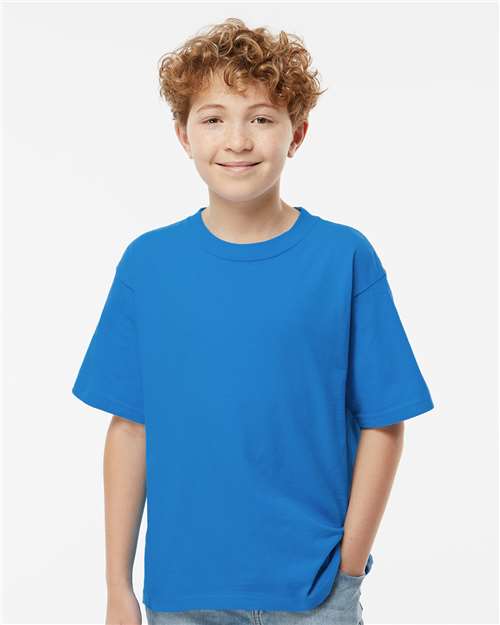 M&O 9463 XS / Ocean Blue M&O 4850 Youth Gold Soft Touch T-Shirt