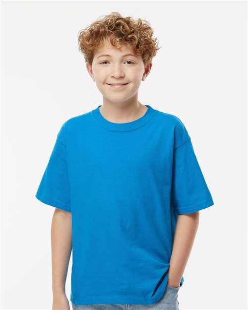 M&O 9463 XS / Turquoise M&O 4850 Youth Gold Soft Touch T-Shirt